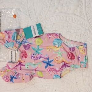 Posh Peanut Coral (Seahorse) swimsuit 3-6 mo